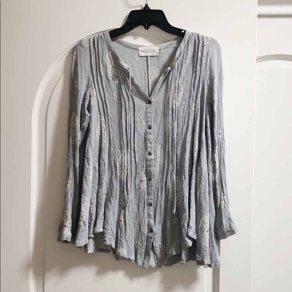 Light Blue Flowy Blouse